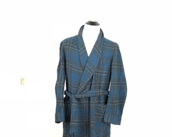 60's vintage pendleton wool flannel robe pajama size L