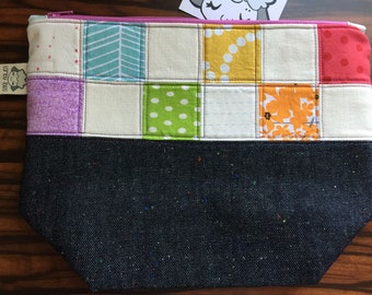 Small Size Zippered Patchwork Project Bag