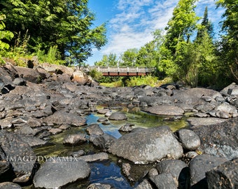 River Thru the Rocks - 12x18 Metal Print