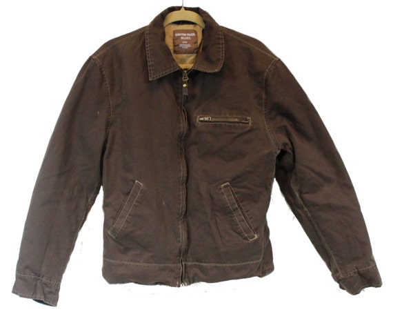 mens canvas jacket brown canvas jacket vintage rustic