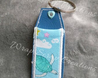 Lip Balm Holder - Sea inspired fabric