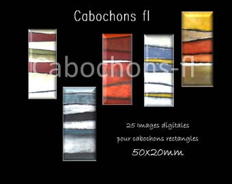 Digital images for rectangle cabochons abstract art