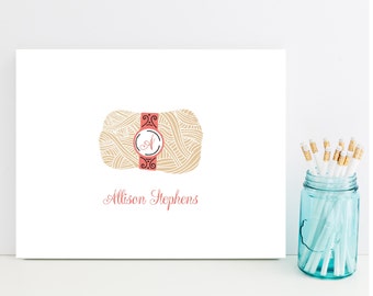 Knitting Stationery - Personalized Knitting Gift - Gift for Knitter - Knit Stationary