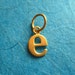 24K Vermeil Style Alphabet Letter E Initial Charm in Typewriter Style
