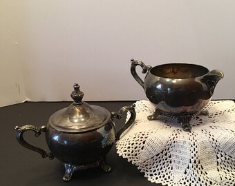 Silverplate Creamer and Sugar Bowl ~ Vintage