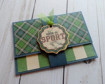 Masculine Gift Card Holder -- Mans Money Holder -- Masculine Card -- Masculine Money Holder