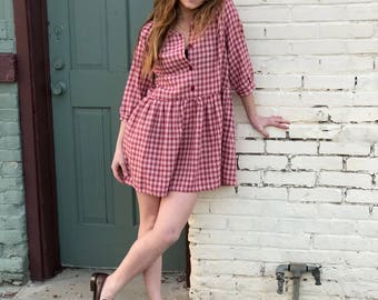 Plaid Babydoll Dress