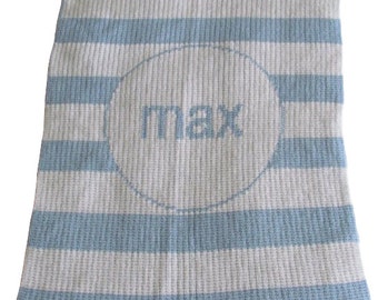Modern Stripe Personalized Stroller Blanket
