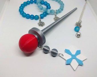 Mei Hairpin, Mei Bracelet, Mei Necklace, Mei cosplay set, Overwatch inspired Cosplay, Mei Hair Pin, Mei Overwatch Cosplay