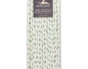 Cactus Paper Straws - PS1108 - Cactus Party Decor, Boho Party, Arizona, Saguaro Cactus, Cacti Party Decor, Southwestern, Tropical Party