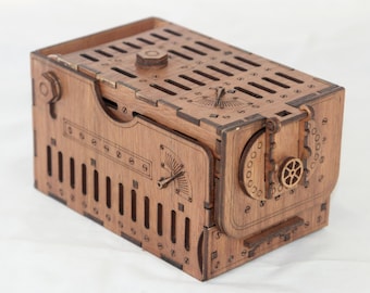 Steampunk Dice Tower - dice games, board games, RPG, laser cut and etched with amazing detail.