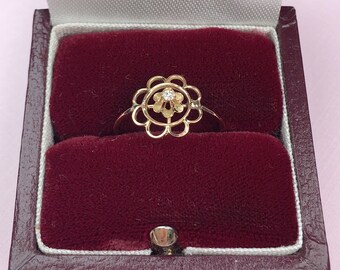 Victorian Floral Ring | Stick Pin Conversion | 10K | Stacking Ring | Antique | Buttercup