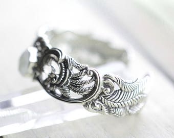 Moonstone Bracelet, Moonstone Cuff Bracelet, Moonstone Jewelry, Silver Bracelet, 925 Sterling Silver Cuff Bracelet, Sterling Silver Bracelet