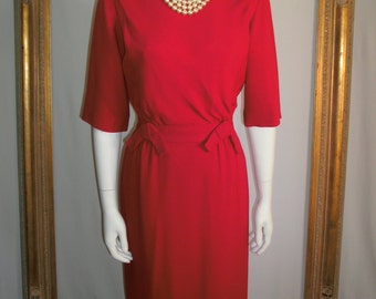 Vintage 1950's R & K Originals Fuchsia Day Dress - Size 10