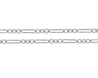 Sterling Silver 7x2mm Flat Long and Short Chain - 5ft (2375-5)/1