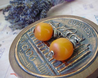 Vintage earrings,orange coloured,vintage funky jewelry