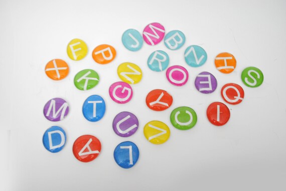 ABC Letters LARGE Uppercase Colorful Magnet Or Push Pin Set