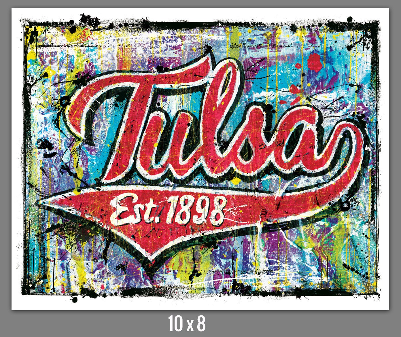 Tulsa Established 1898 Tulsa Oklahoma Art Print Poster 10 x 8