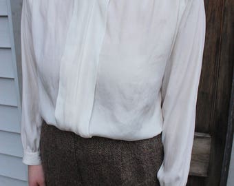 Vintage White Lace Collar Blouse