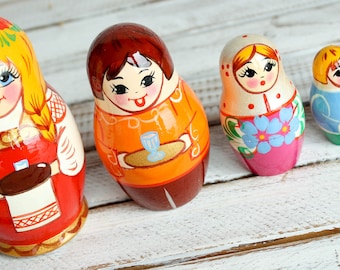 Russian classic matryoshka doll wooden hand painted toy 004175