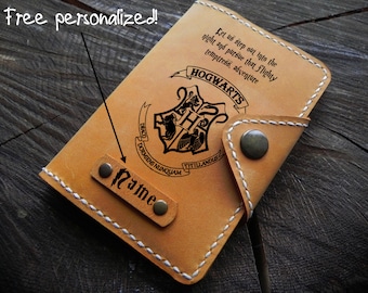 Harry Potter Passport Cover/ Leather Passport cover/Personalized Passport Case/Passport Wallet