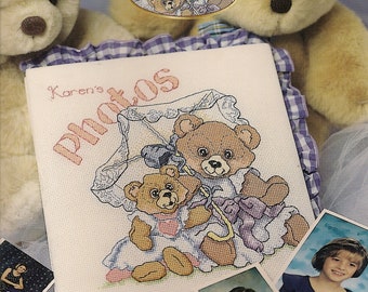 Cross Stitch Patterns Leaflet,Photo Album Cover,Cover GirlTeddy Bear Cross Stitch Patterns,Vintage Cross Stitch, Baby Cross Stitch Patterns,