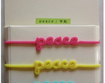HAPPY 3 elastic bands of message PEACE - Midori