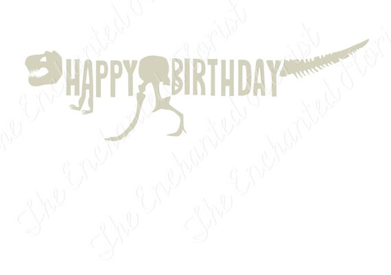 Download Dinosaur Banner SVG Happy Birthday cutting file T-rex SVG