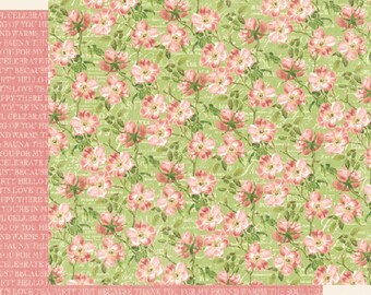 Graphic 45, Botanical Tea, Just Because, 8 x 8 Paper Single Sheet, Retired, Floral