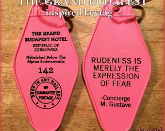 Pink W/ Black Print - The Grand Budapest Hotel Inspired Key
