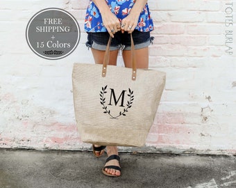 Mothers Day Gift Monogram Tote Bag High School Graduation Gift for Friend Bridesmaid Gifts Weekender Bag Women Bridesmaid Totes Beach Bag