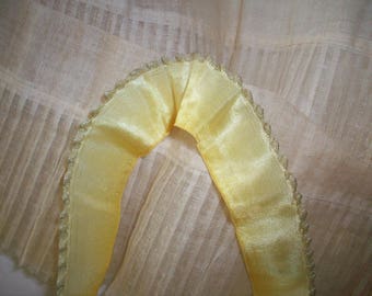 Metal lettuce edge ombre rare silk antique authentic ribbon work ribbon