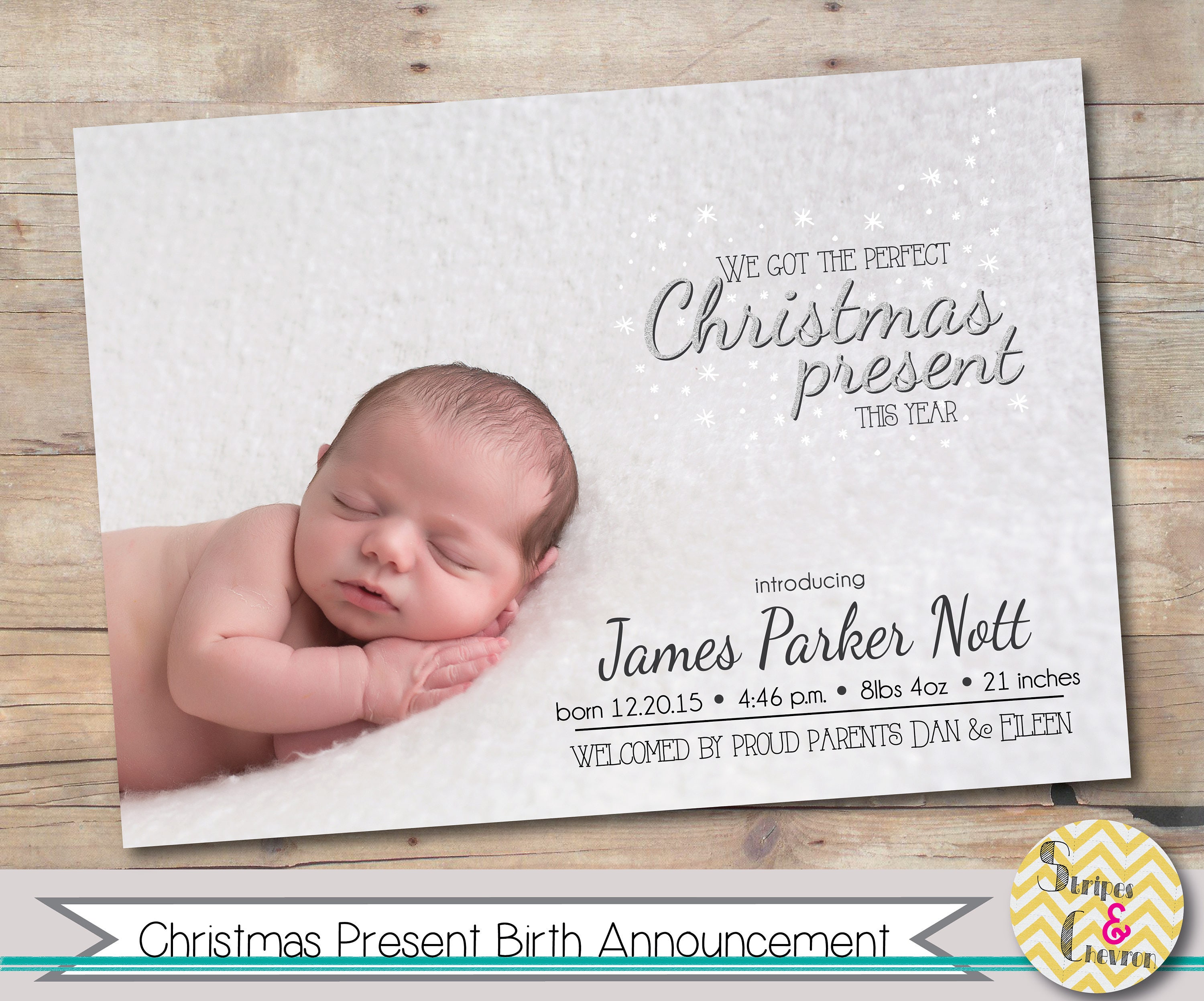 christmas birth announcement
