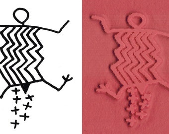 Southwest Petroglyph Shaman Spirit Figure - Native American Shaman Rock Art Design Stamp - Design Stamping Tool Petroglyph Rock Art Stamp
