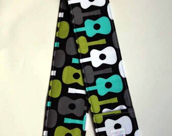 DSLR Camera Strap Cover- lens cap pocket and padding included- Groovy Guitar
