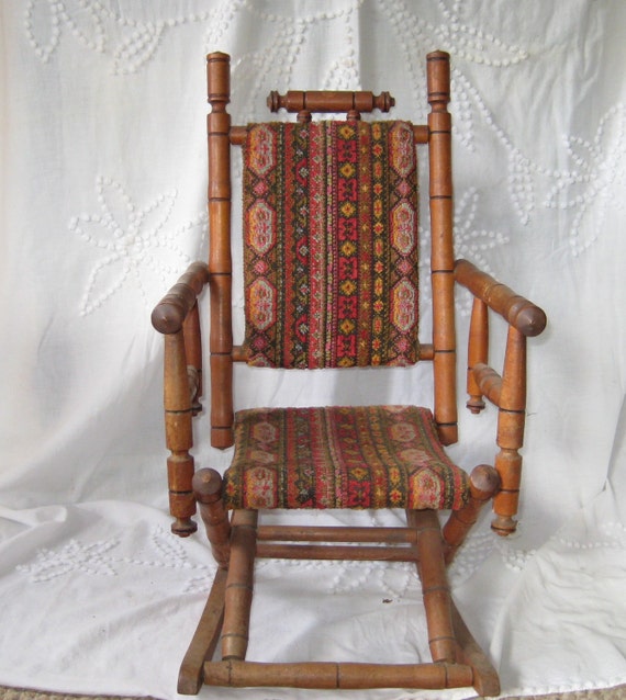 Antique Rocking Chair Childs Rocking Chair Upholstered Like this item? - Antique Rocking Chair Childs Rocking Chair Upholstered