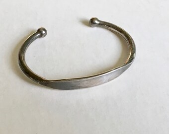 engravable vintage ID cuff, sterling