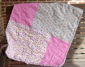 Cupcakes and Pop cycles Baby Girl Quilt