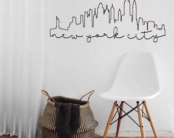 nyc skyline decal etsy