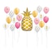 Pineapple Balloon Kit, 44" Gold Pineapple Party Balloon, Flamingo Balloon, Tropical Decor, Pool Party Supplies, Tropical Balloon Decor