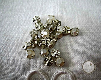 Sterling Czech Montee Vintage Beads Vintage Czech Montee Sterling Czech Vintage Glass Beads Sterling Montee 5mm (5 pcs) 4V4