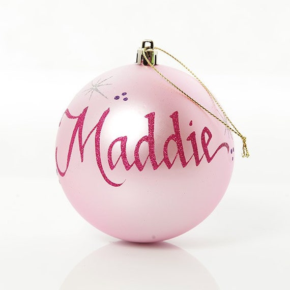 personalised light pink shatterproof bauble large personalised light pink shatterproof bauble large