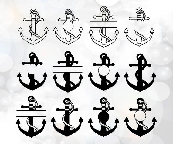 Anchor Svg cut files Anchor monogram svg cut file bundle