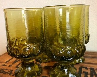 Franciscan Tiffin Madeira Citron Green Water Glasses - Set of 4