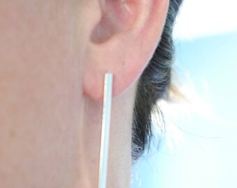 Long bar earrings, Geometric jewellery, Minimalist earrings, Long earrings, Drop earrings, Dangle earrings, Minimalist jewelry, Gift for her
