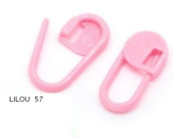 Set of 10 for knitting stitch markers / hook 22 mm x 10mm pink ref: MR01TC