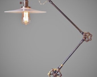 Vintage Industrial Floor Lamp Machine Age Task Light Cast Vintage Industrial Floor Lamp Machine Age Task Light Cast