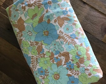 Vintage 60's cotton floral blanket/ tablecloth/ curtain