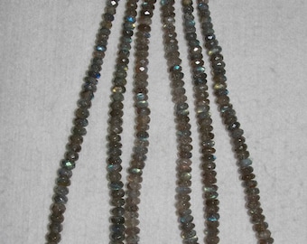 Labradorite, 6-11 mm, AAA, Labradorite Rondelle, Faceted Rondelle, Graduated Strand, Blue Flash, Semi Precious, HALF Strand, AdrianasBeads