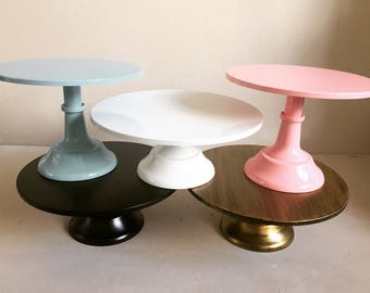 Gold 12" metal cake stand ONE stand TWO heights